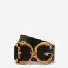 Leather belt with DG baroque logo