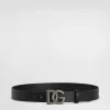 Leather belt with DG logo