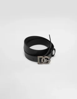 Leather belt with DG logo