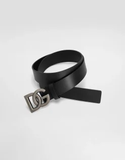 Leather belt with DG logo