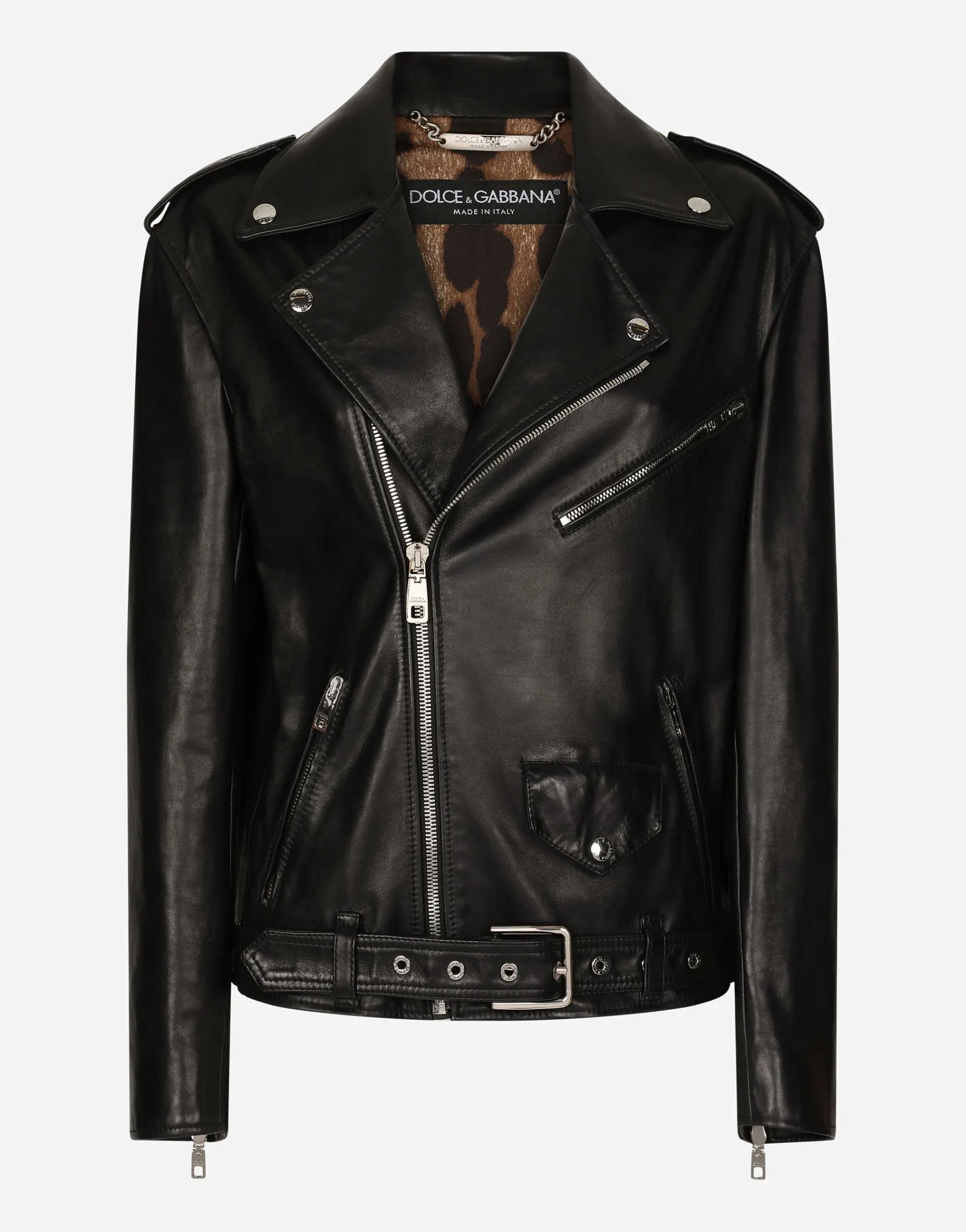 Leather biker jacket