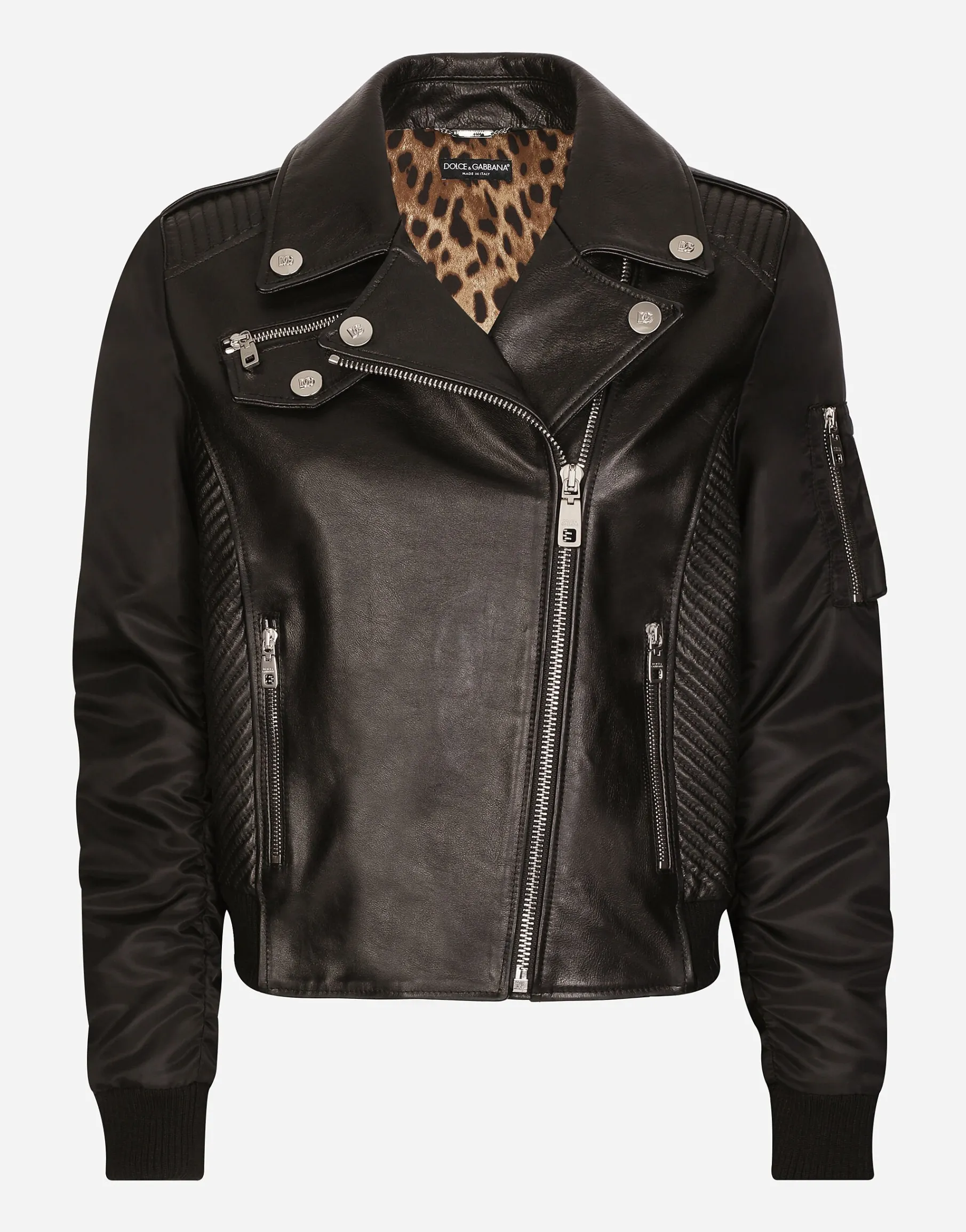 Leather biker jacket