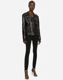 Leather biker jacket