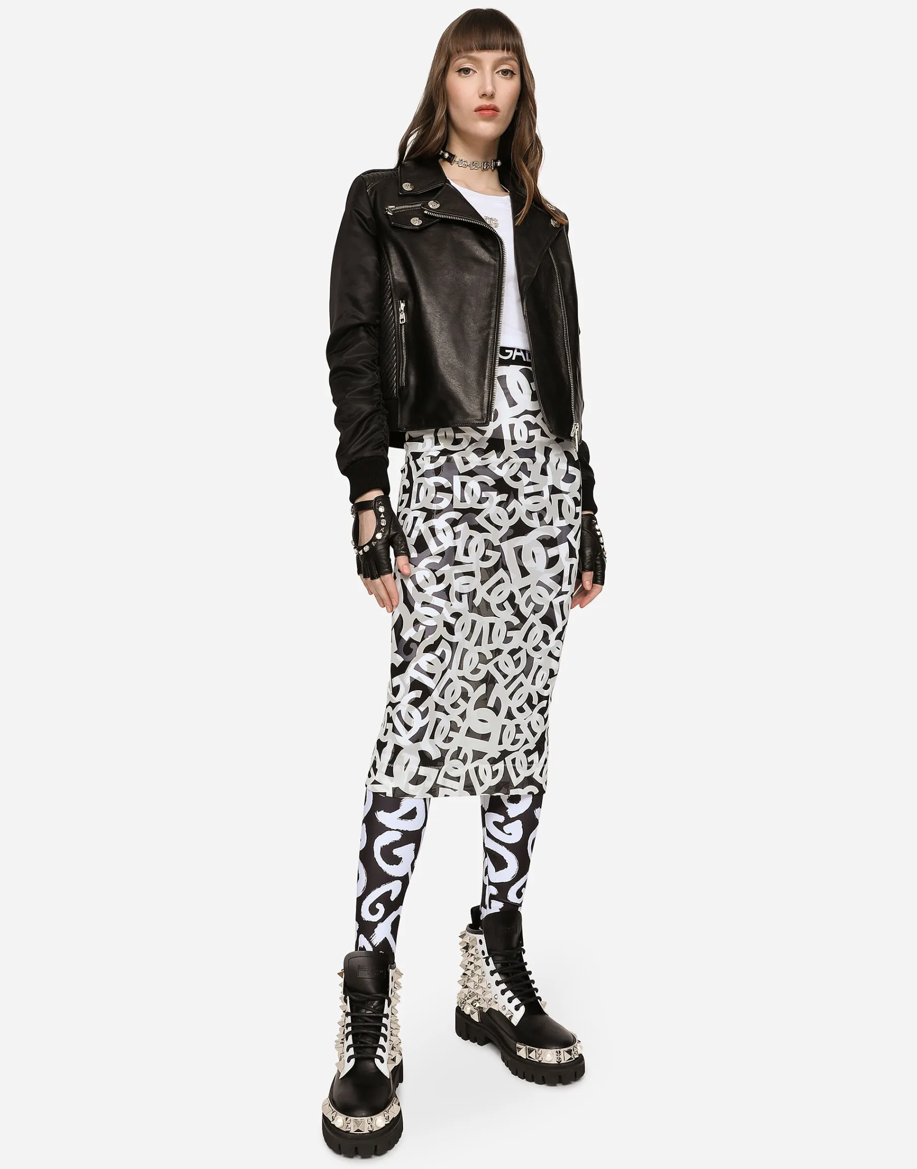 Leather biker jacket