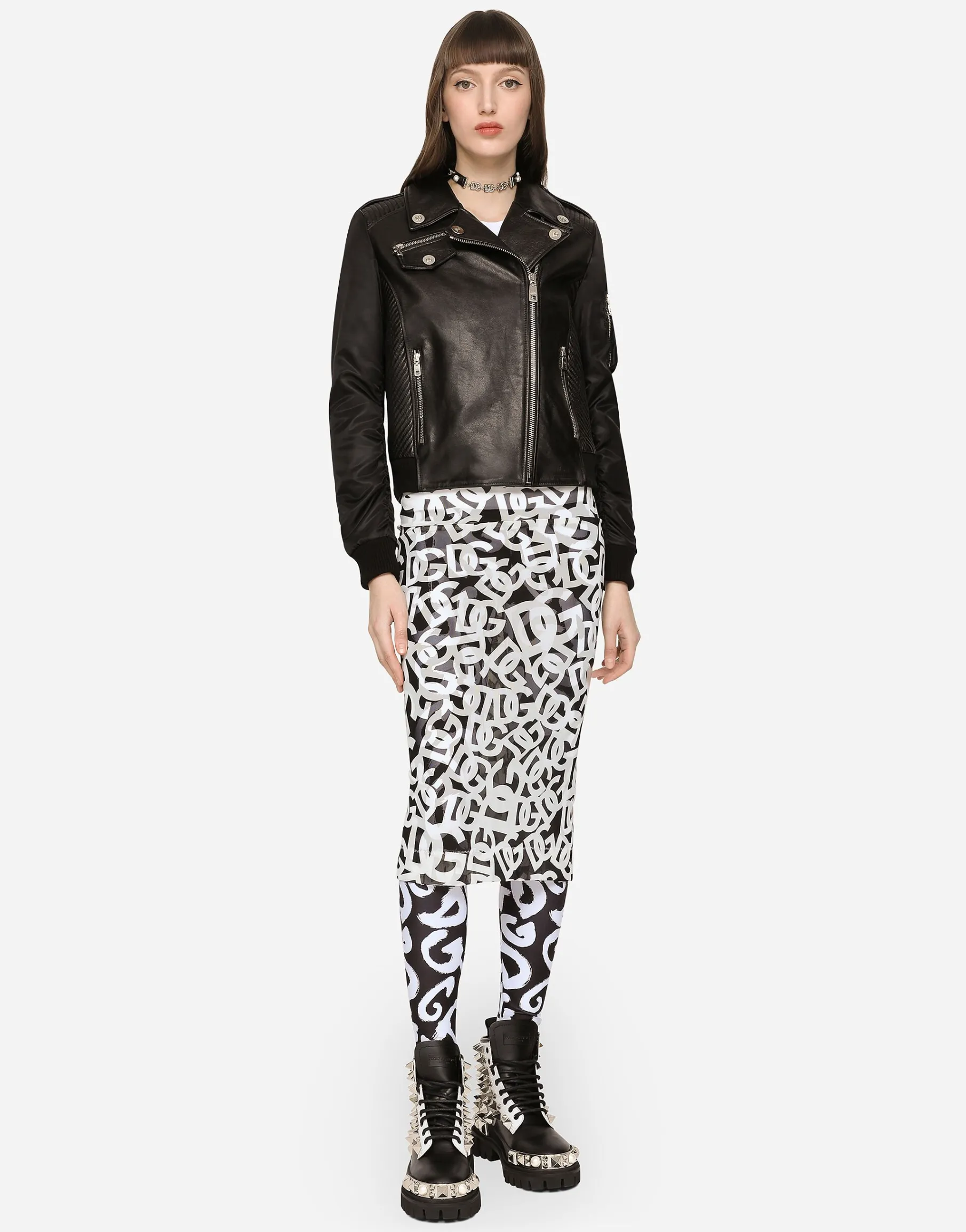 Leather biker jacket