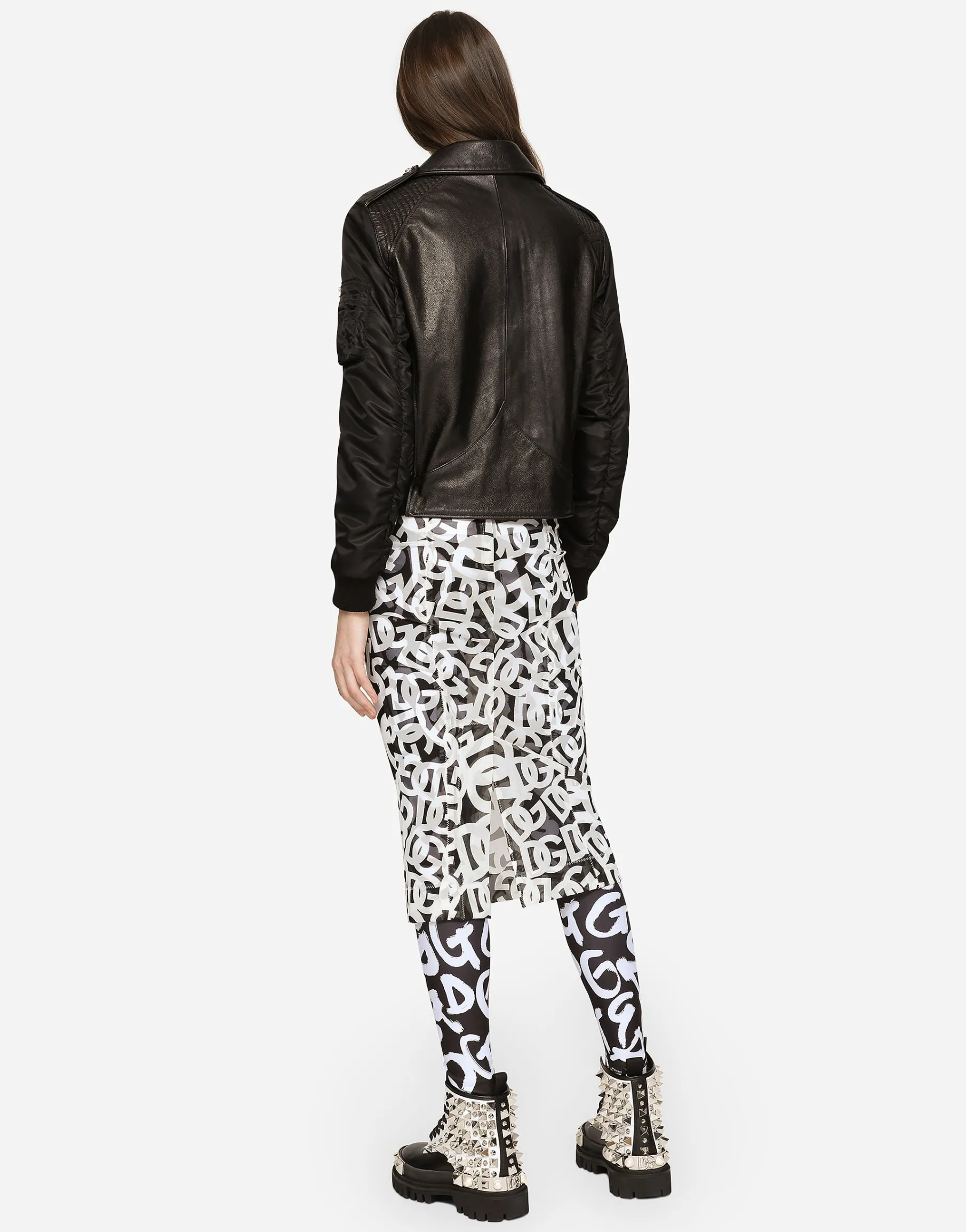 Leather biker jacket