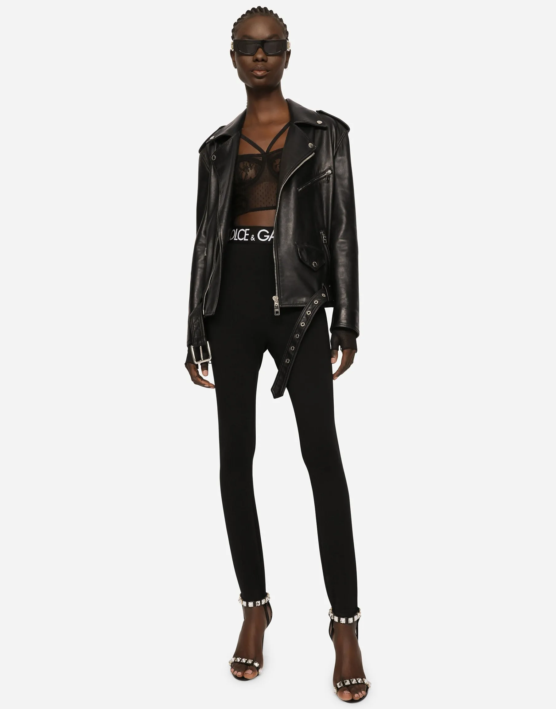 Leather biker jacket