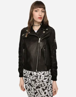 Leather biker jacket