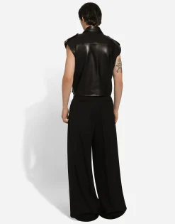 Leather vest with multiple pockets