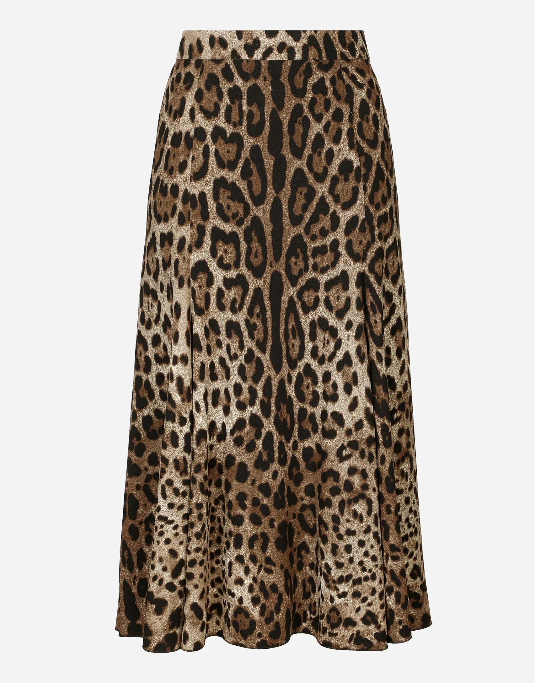 Leopard-print cady circle skirt