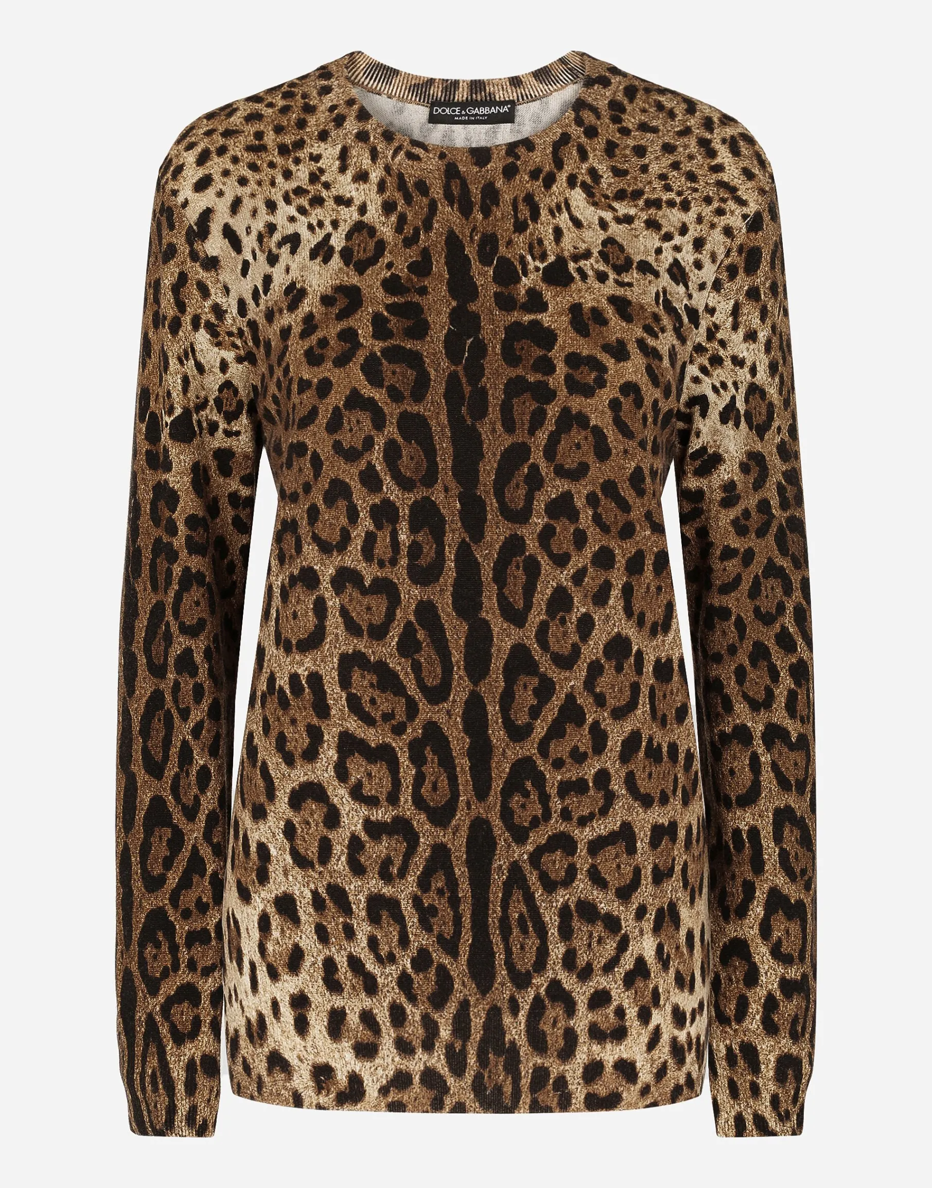 Leopard-print cashmere sweater
