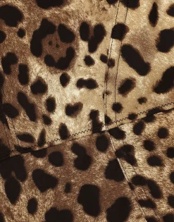 Leopard-print charmeuse bodysuit