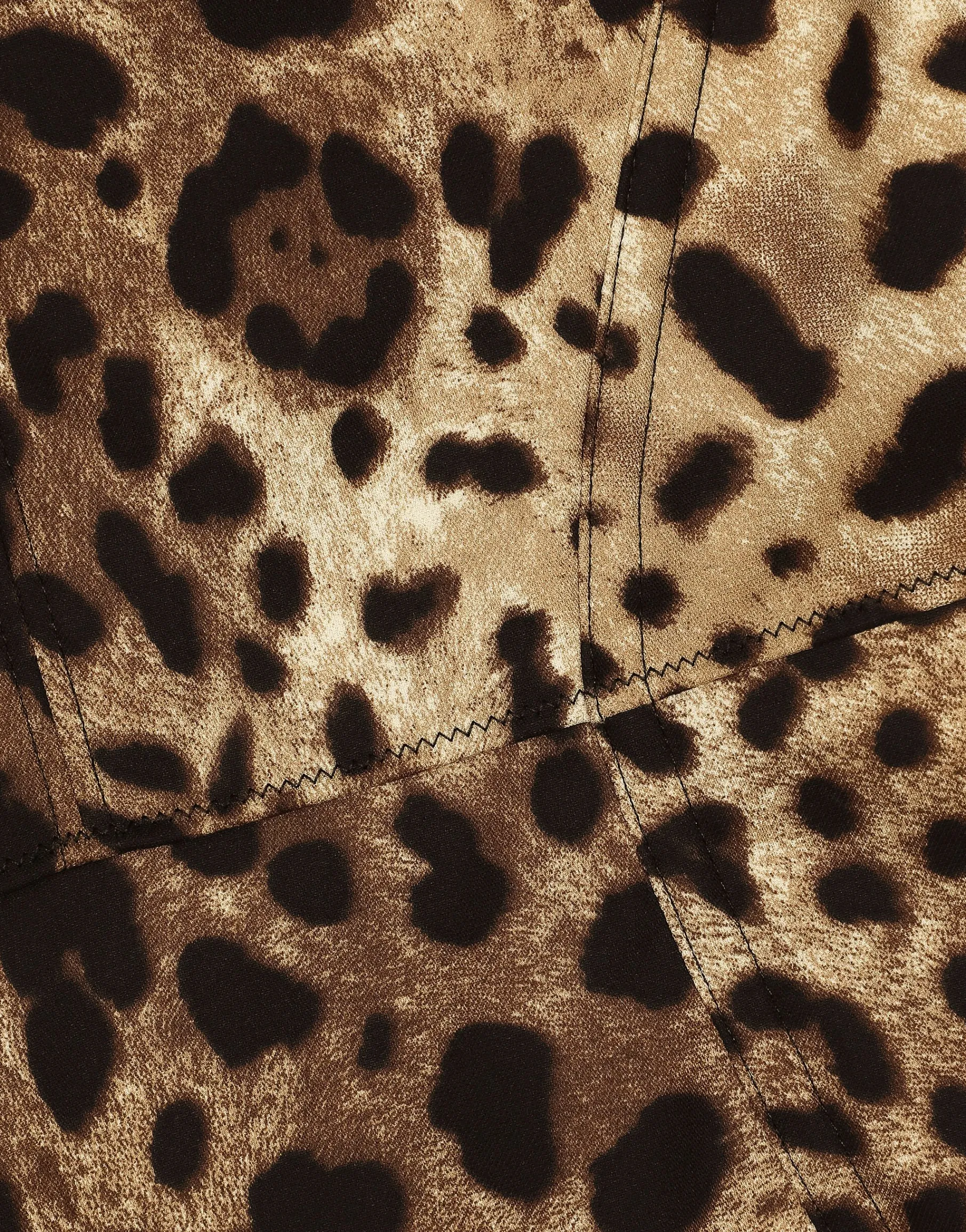 Leopard-print charmeuse bodysuit
