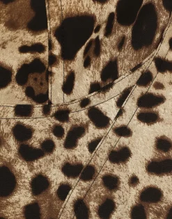 Leopard-print charmeuse bustier top