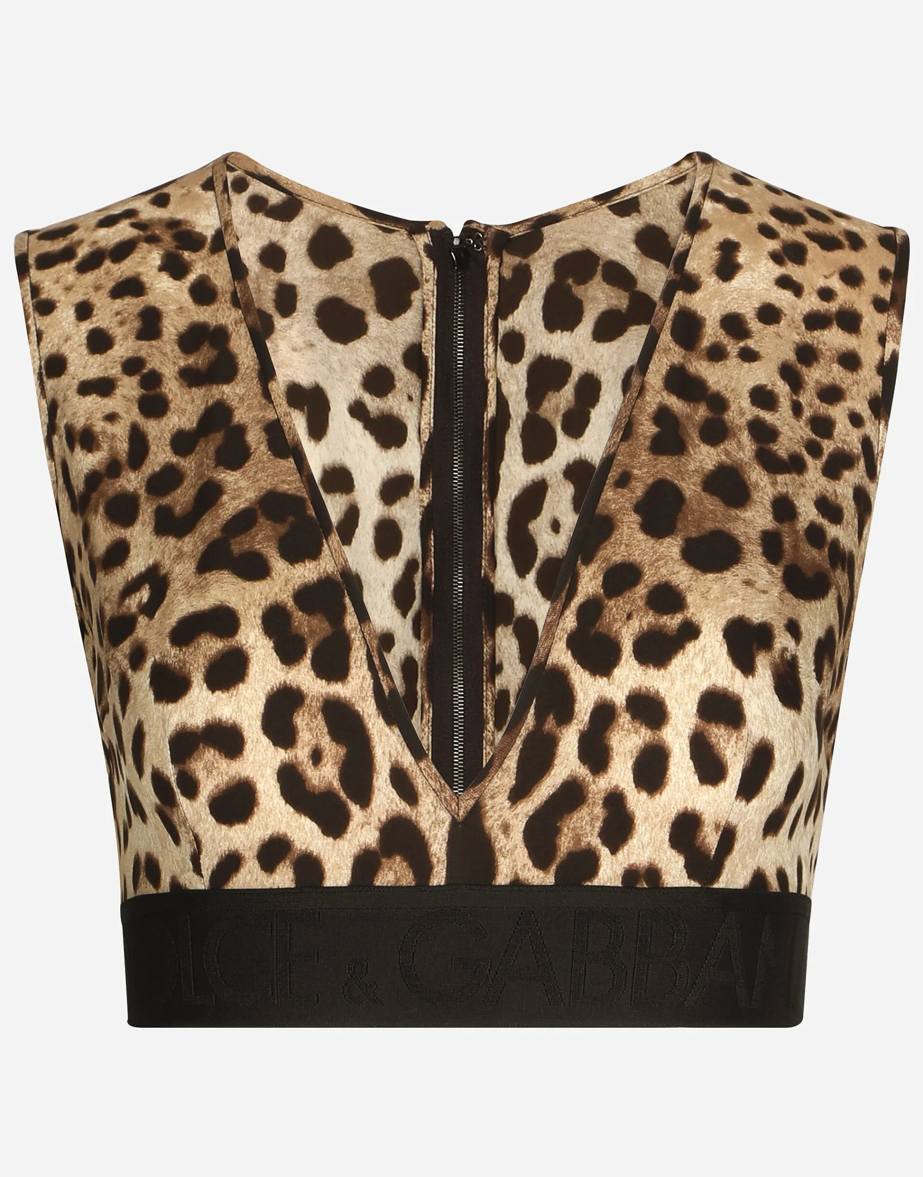 Leopard-print charmeuse top