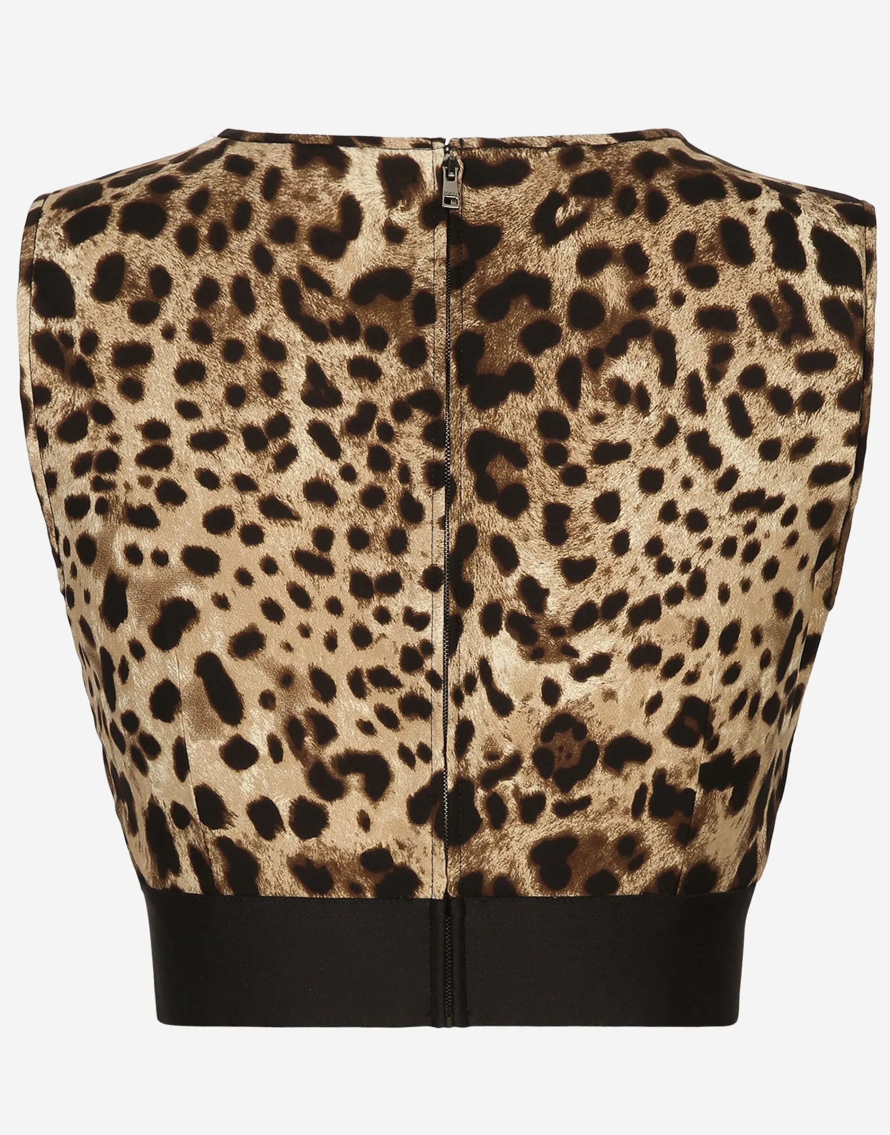 Leopard-print charmeuse top