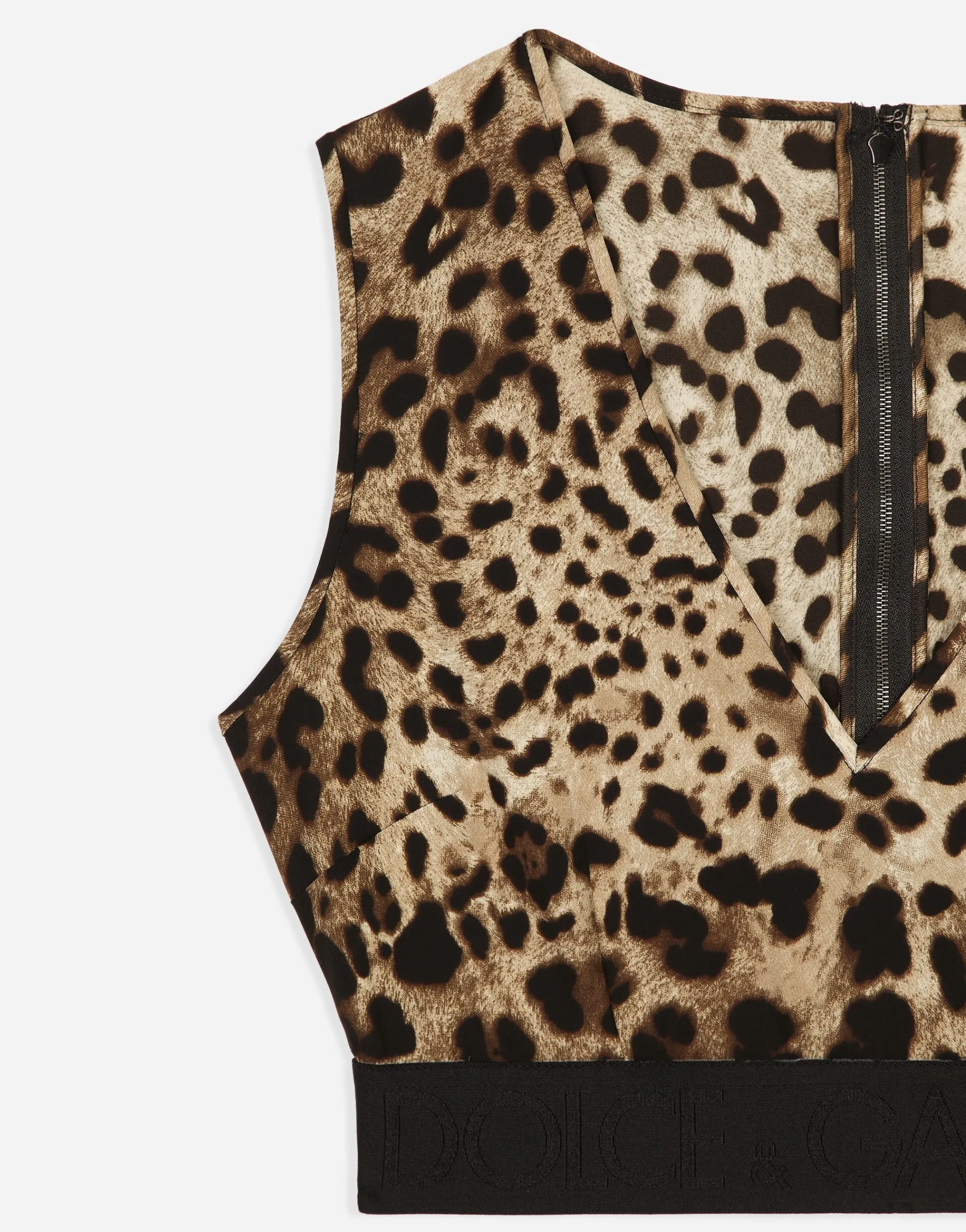 Leopard-print charmeuse top