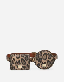 Leopard-print Crespo belt with mini bags