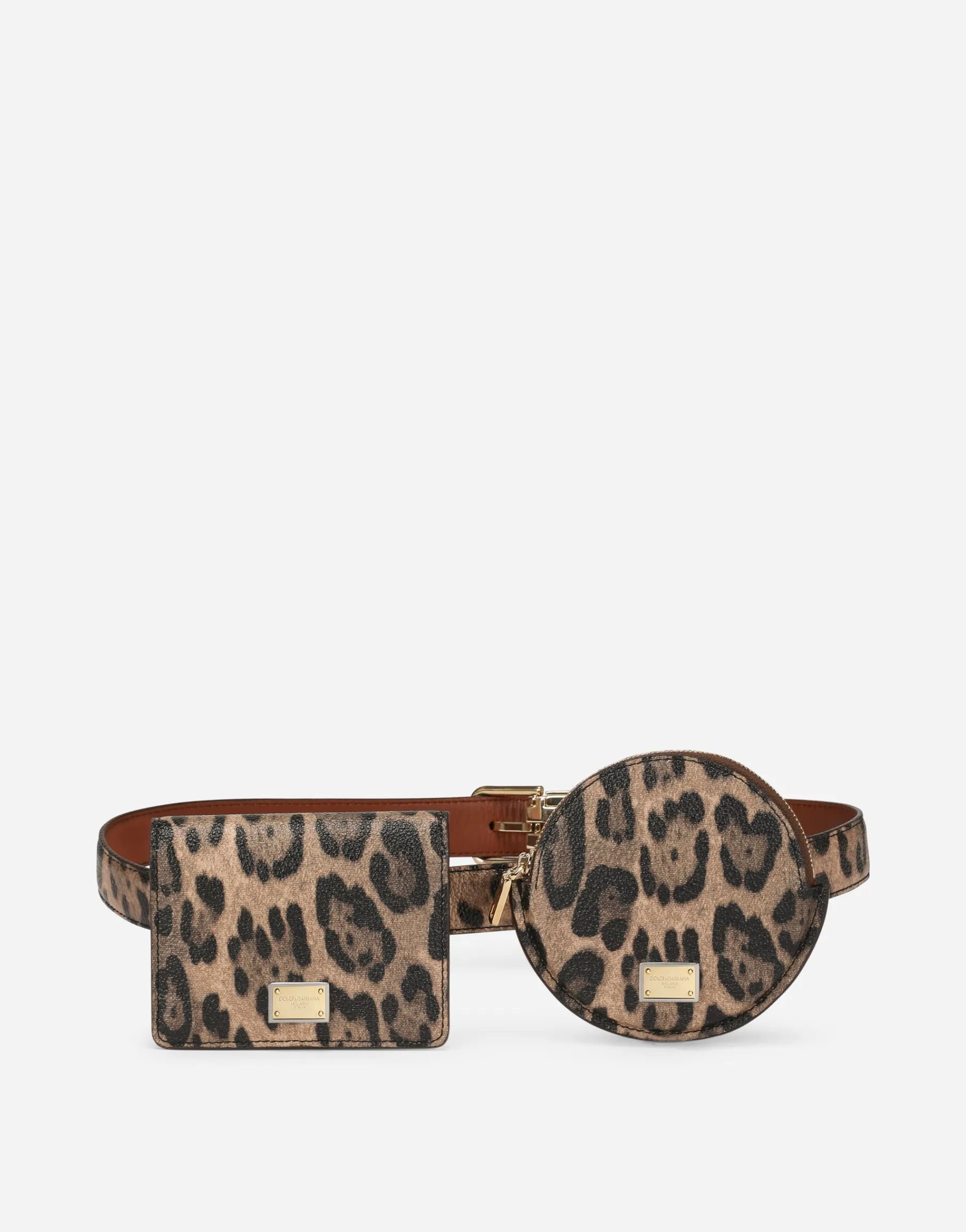 Leopard-print Crespo belt with mini bags