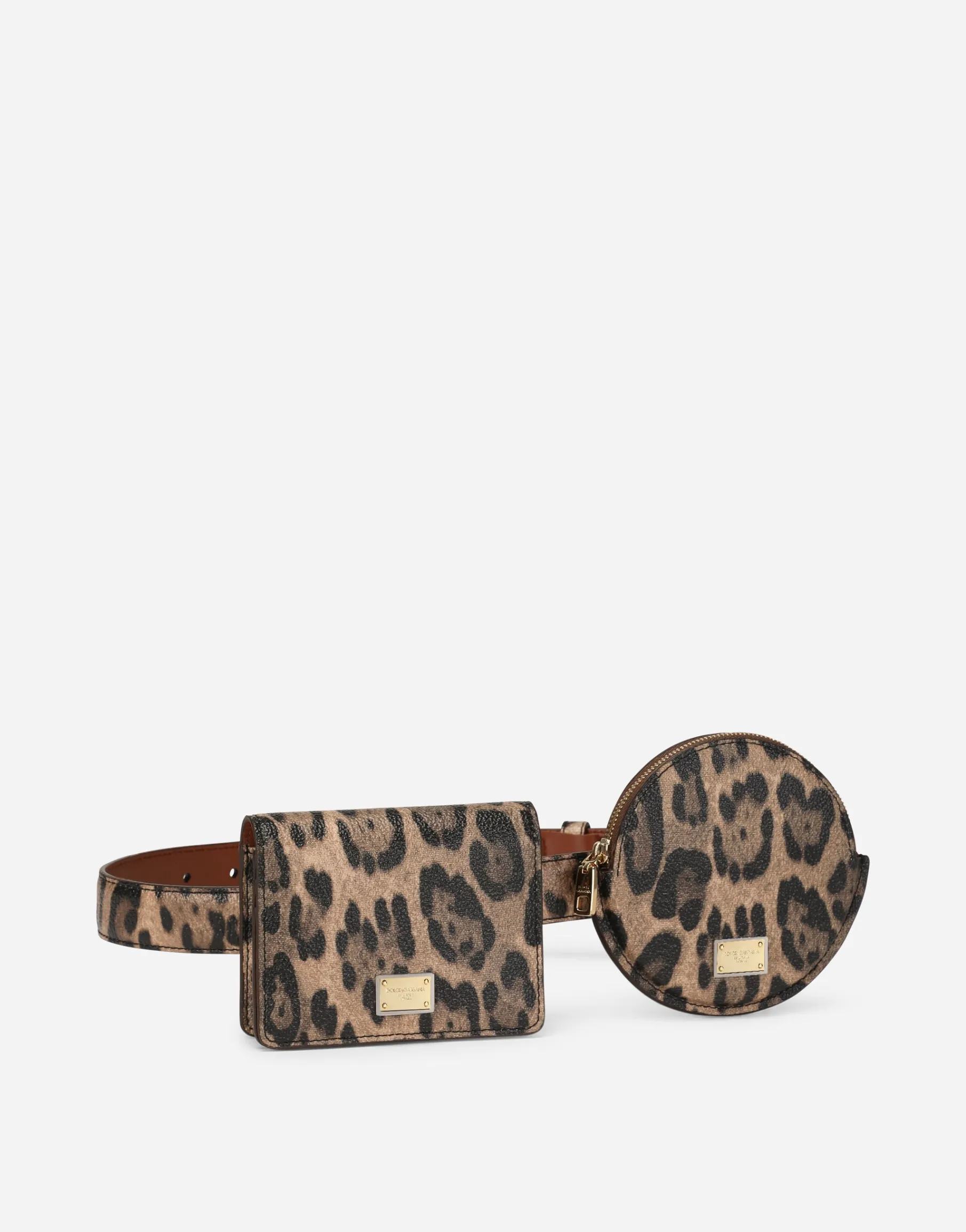 Leopard-print Crespo belt with mini bags