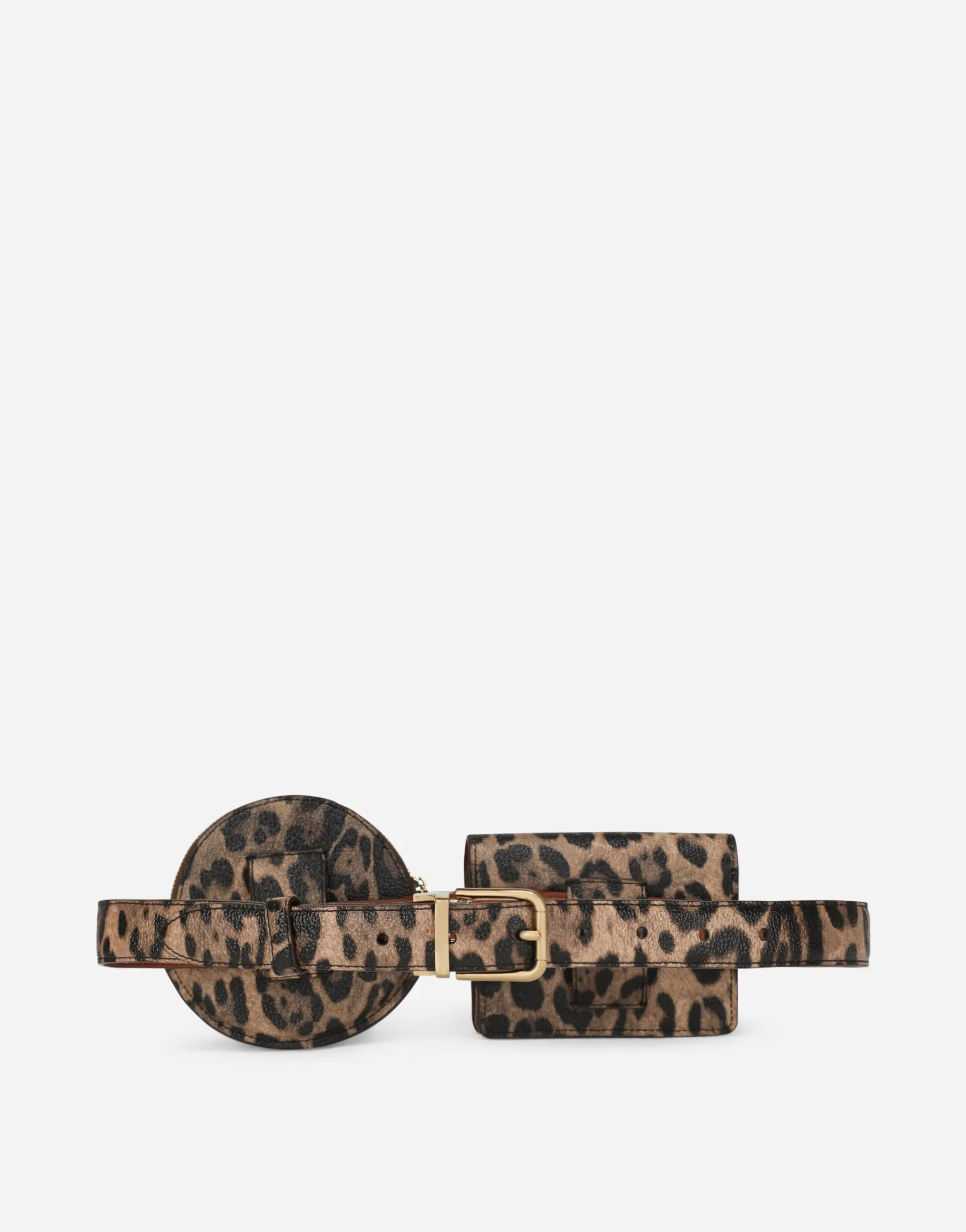 Leopard-print Crespo belt with mini bags
