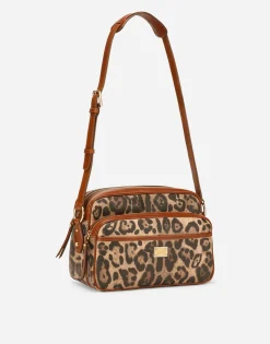 Leopard-print Crespo handbag with branded plate