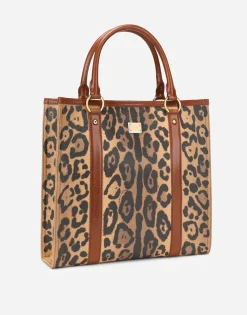 Leopard-print Crespo shopper with branded plate