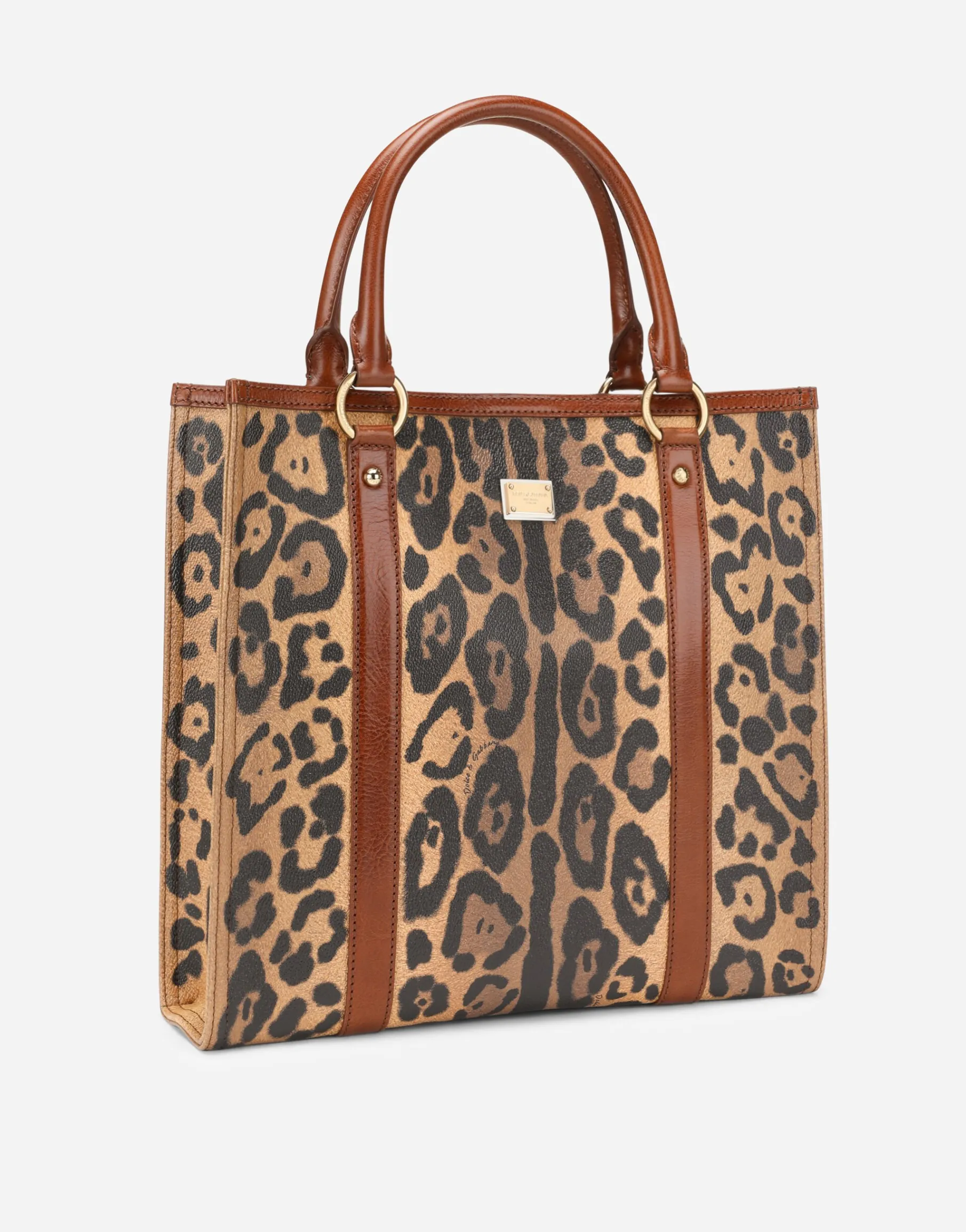Leopard-print Crespo shopper with branded plate
