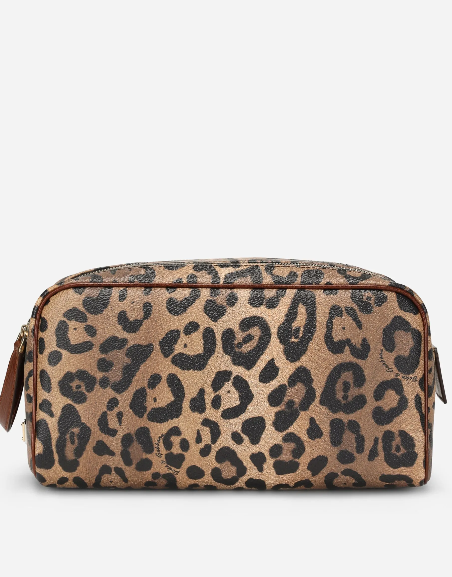 Leopard-print Crespo toiletry bag with branded plate