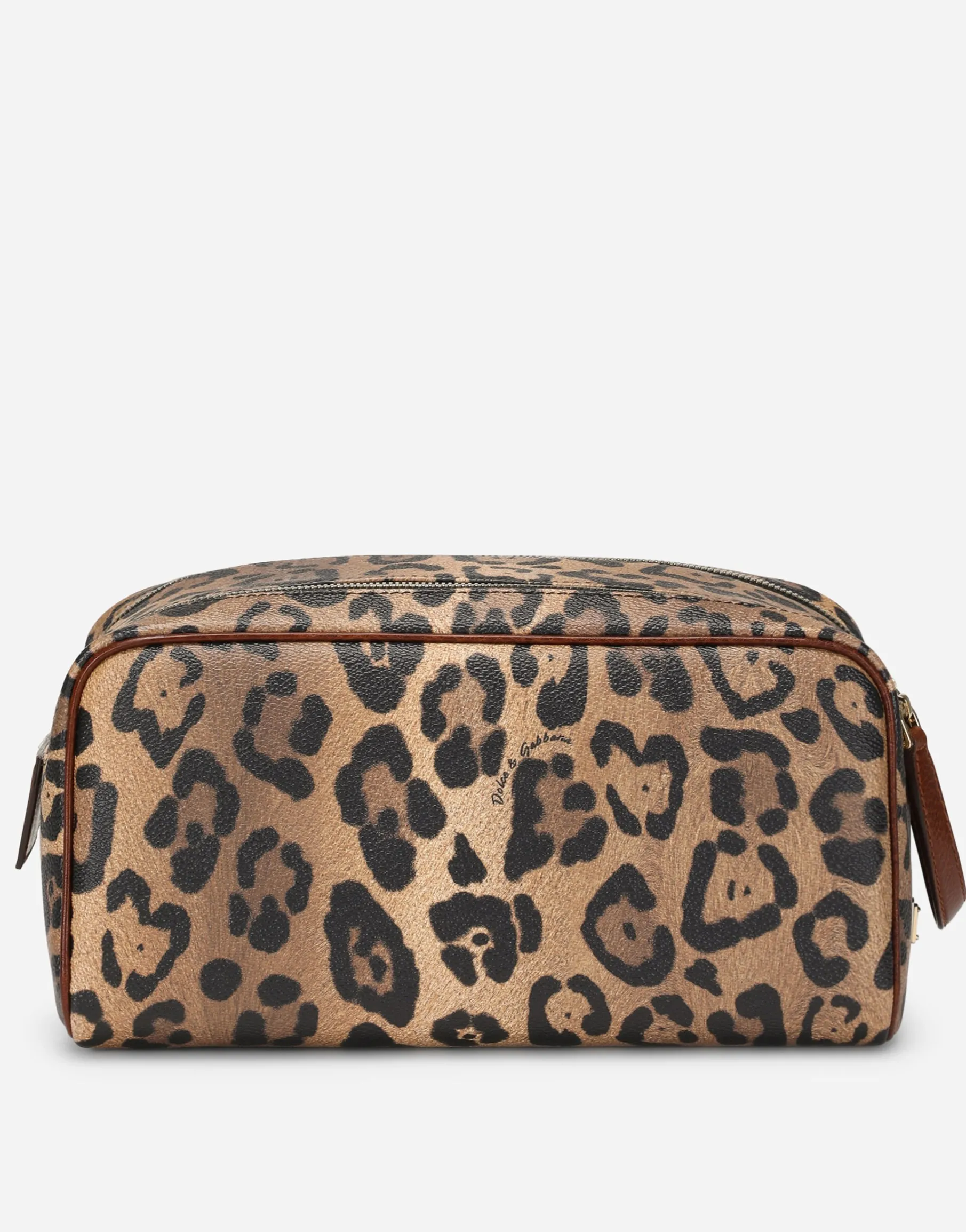 Leopard-print Crespo toiletry bag with branded plate