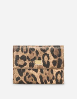 Leopard-print Crespo zip-around wallet with branded plate
