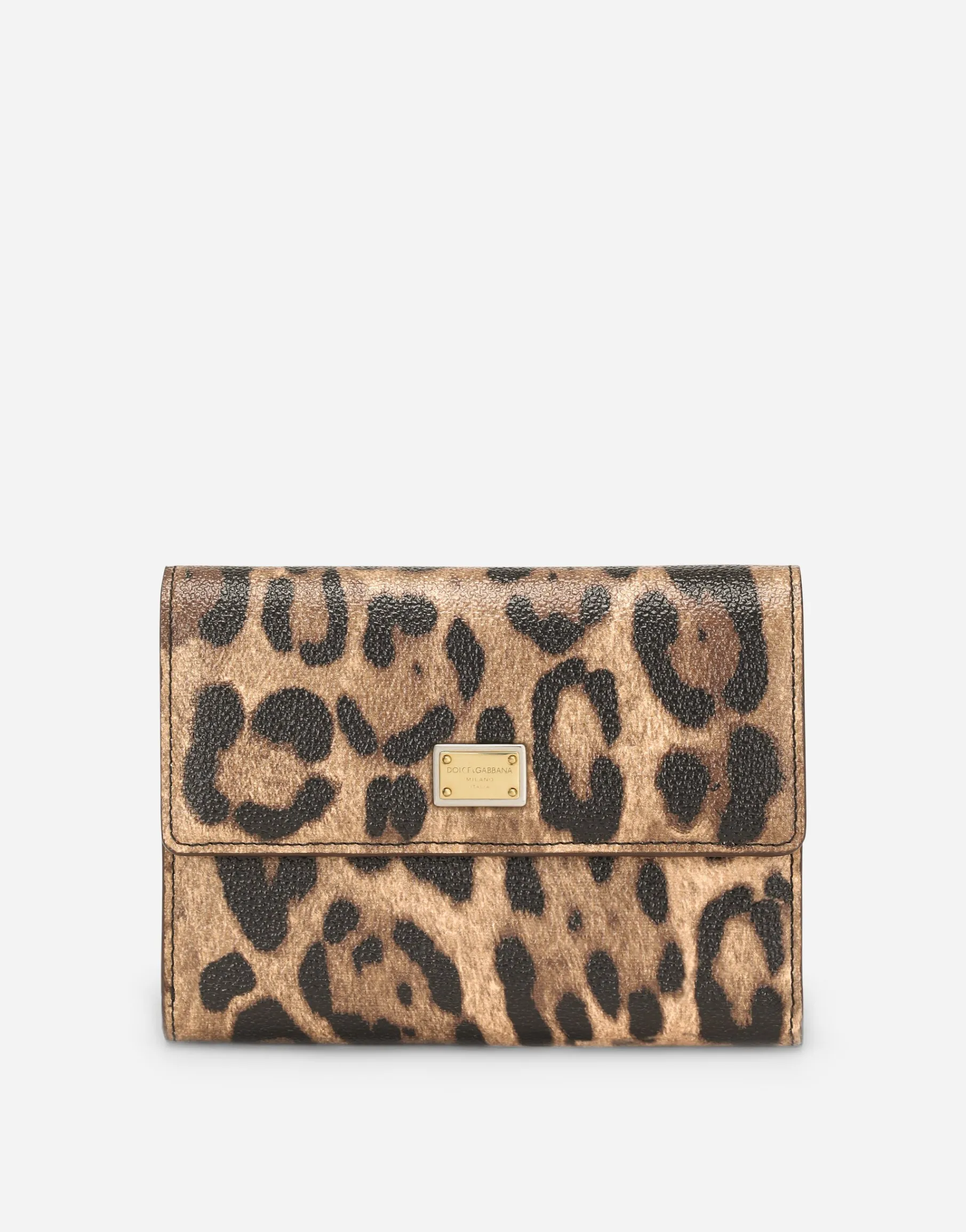 Leopard-print Crespo zip-around wallet with branded plate