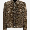 Leopard-print denim jacket