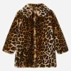 Leopard-print faux fur coat