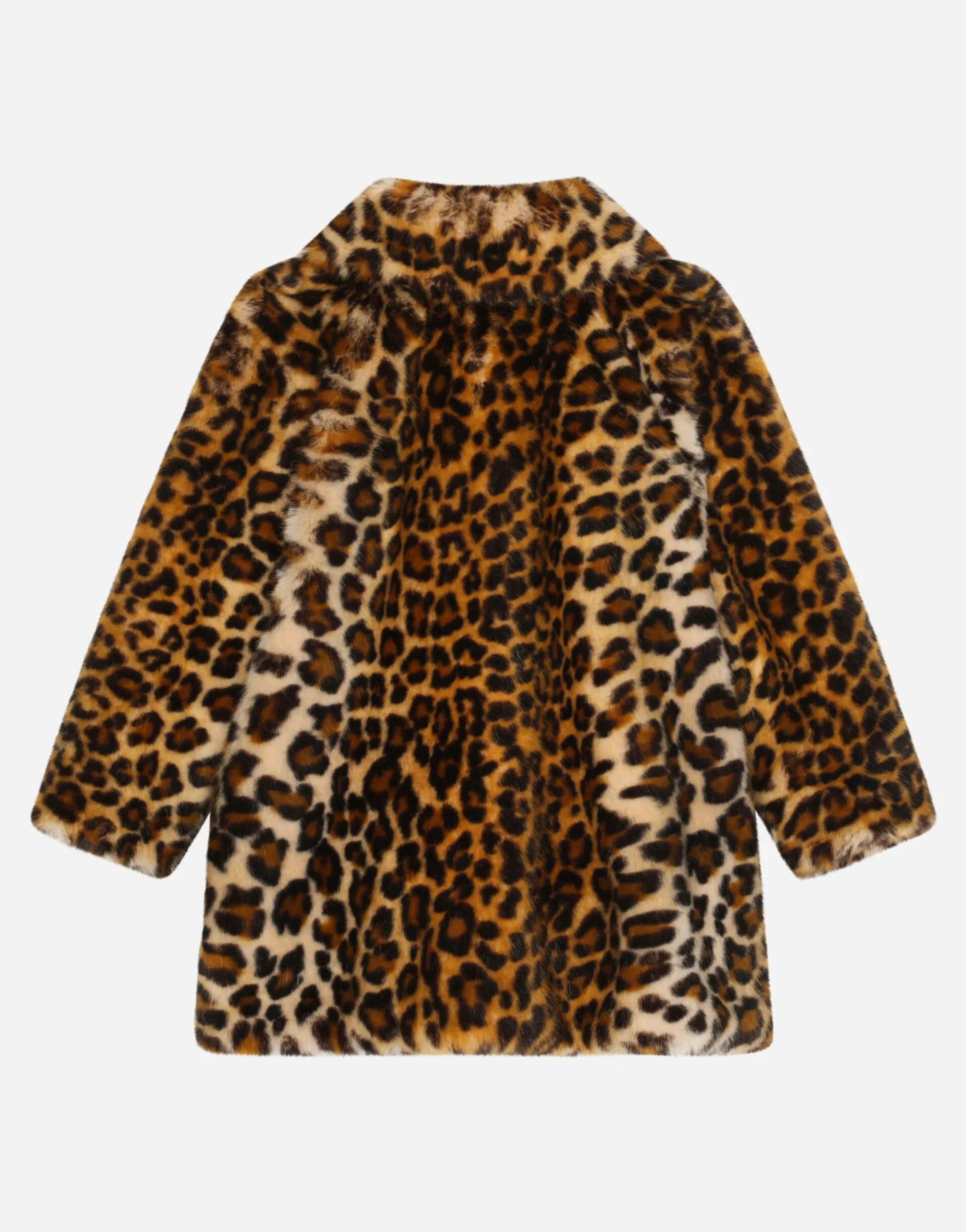 Leopard-print faux fur coat