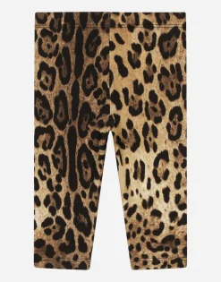 Leopard-print interlock leggings