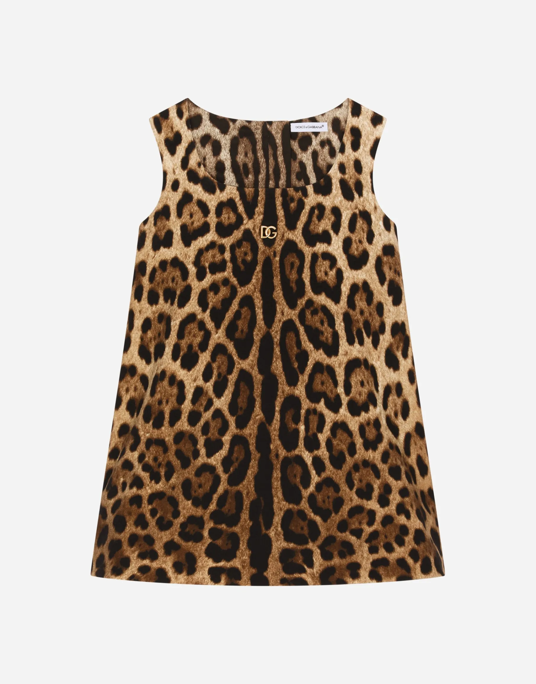 Leopard-print interlock midi dress