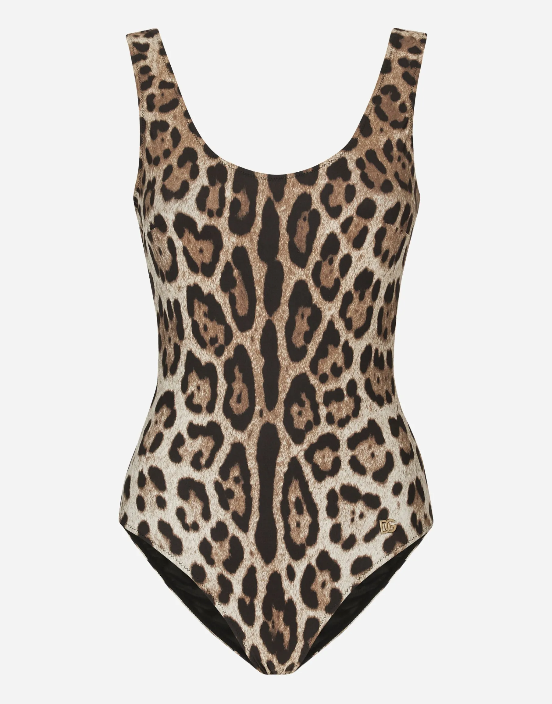 Leopard-print one-piece swimsuit