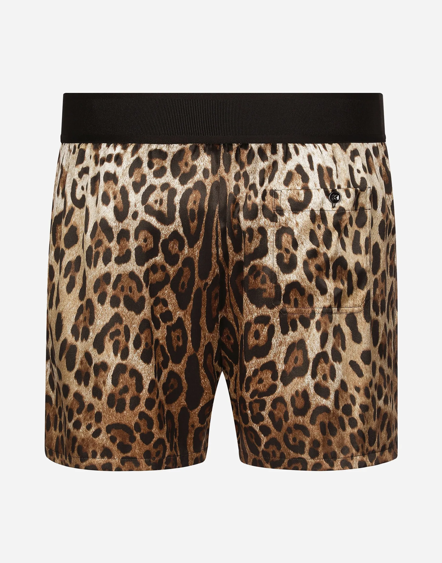 Leopard-print silk shorts