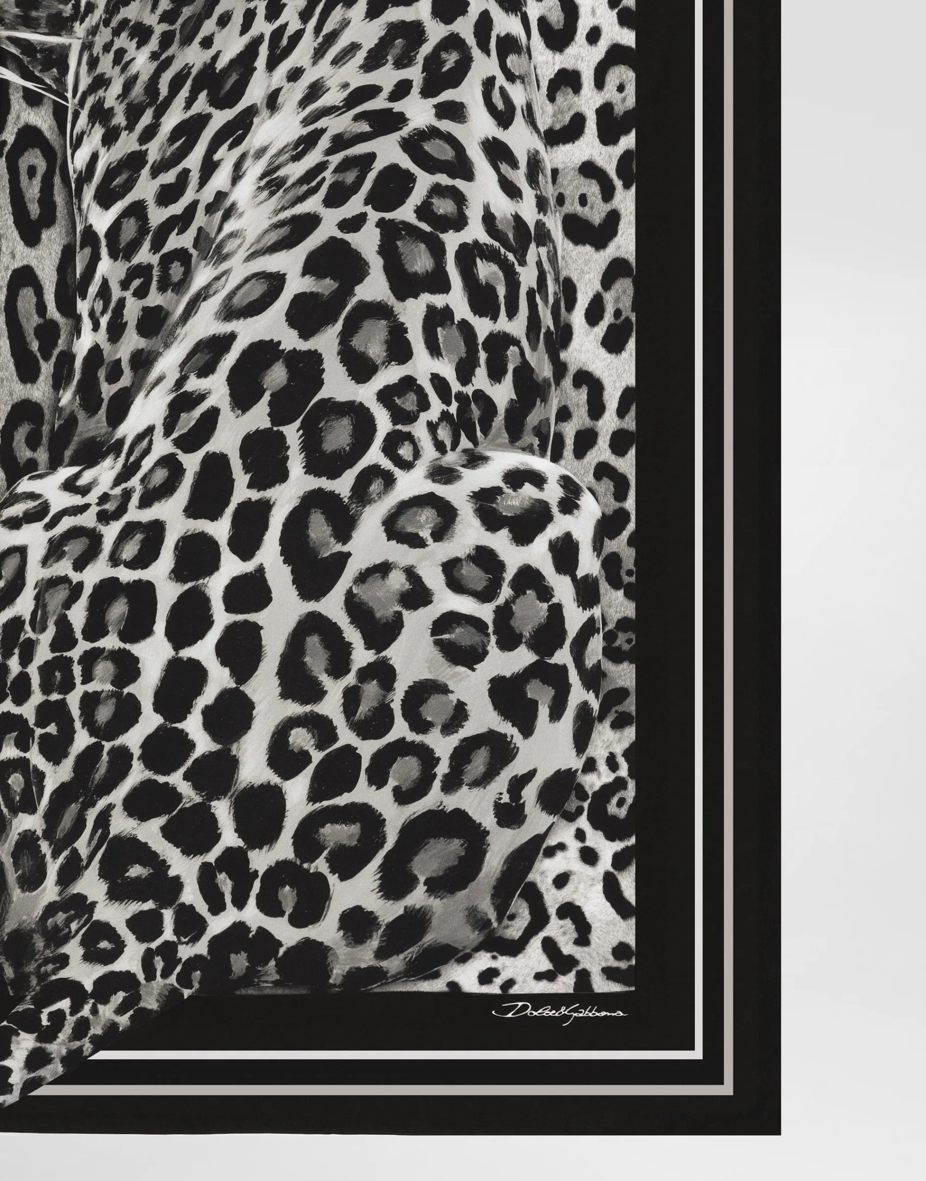Leopard-print silk twill foulard (90x90)