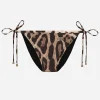 Leopard-print string bikini bottoms