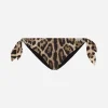 Leopard-print tie bikini bottoms