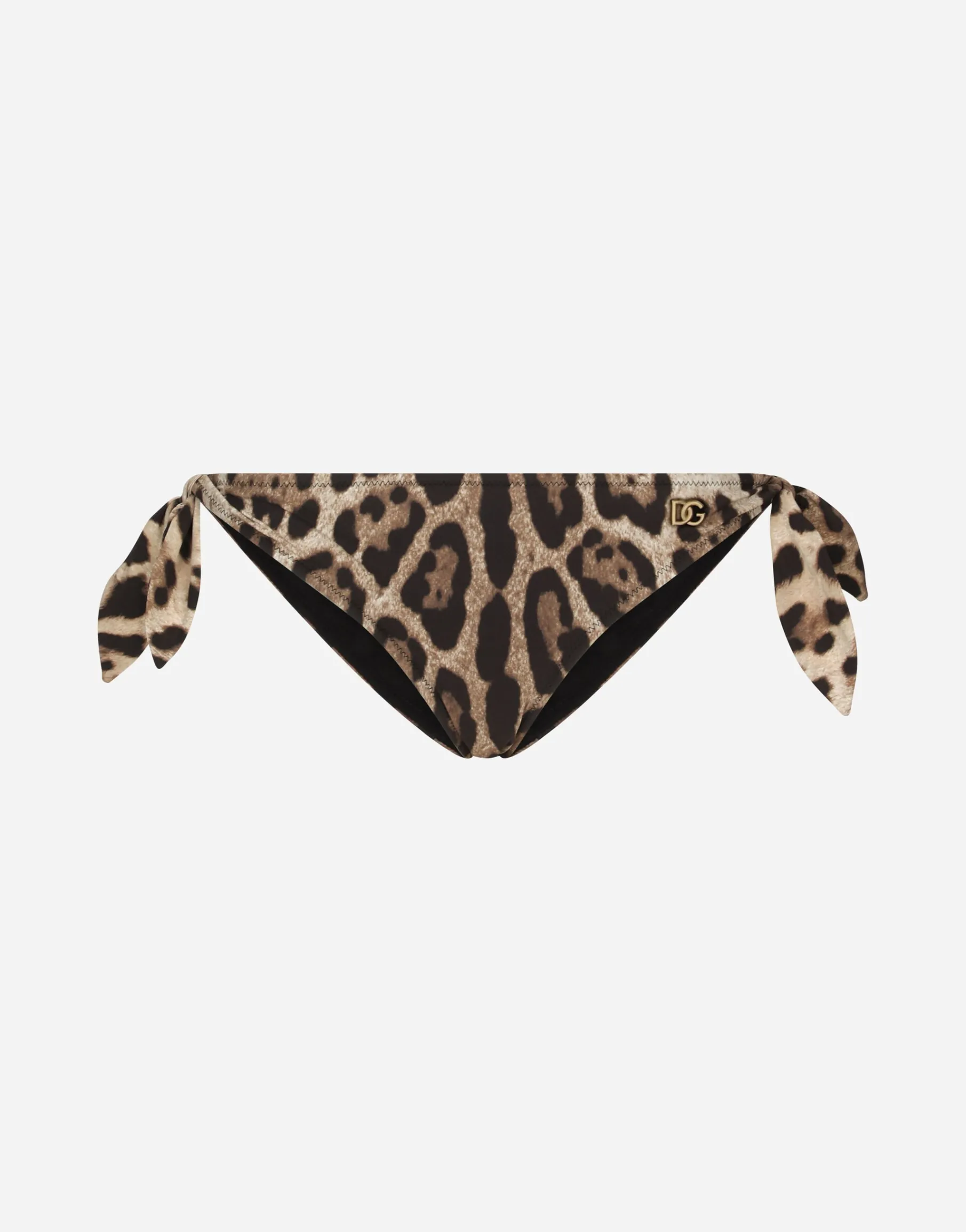 Leopard-print tie bikini bottoms