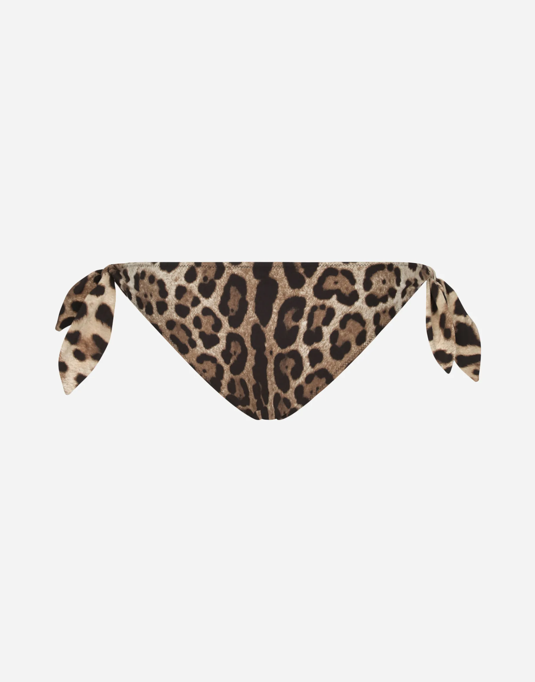 Leopard-print tie bikini bottoms