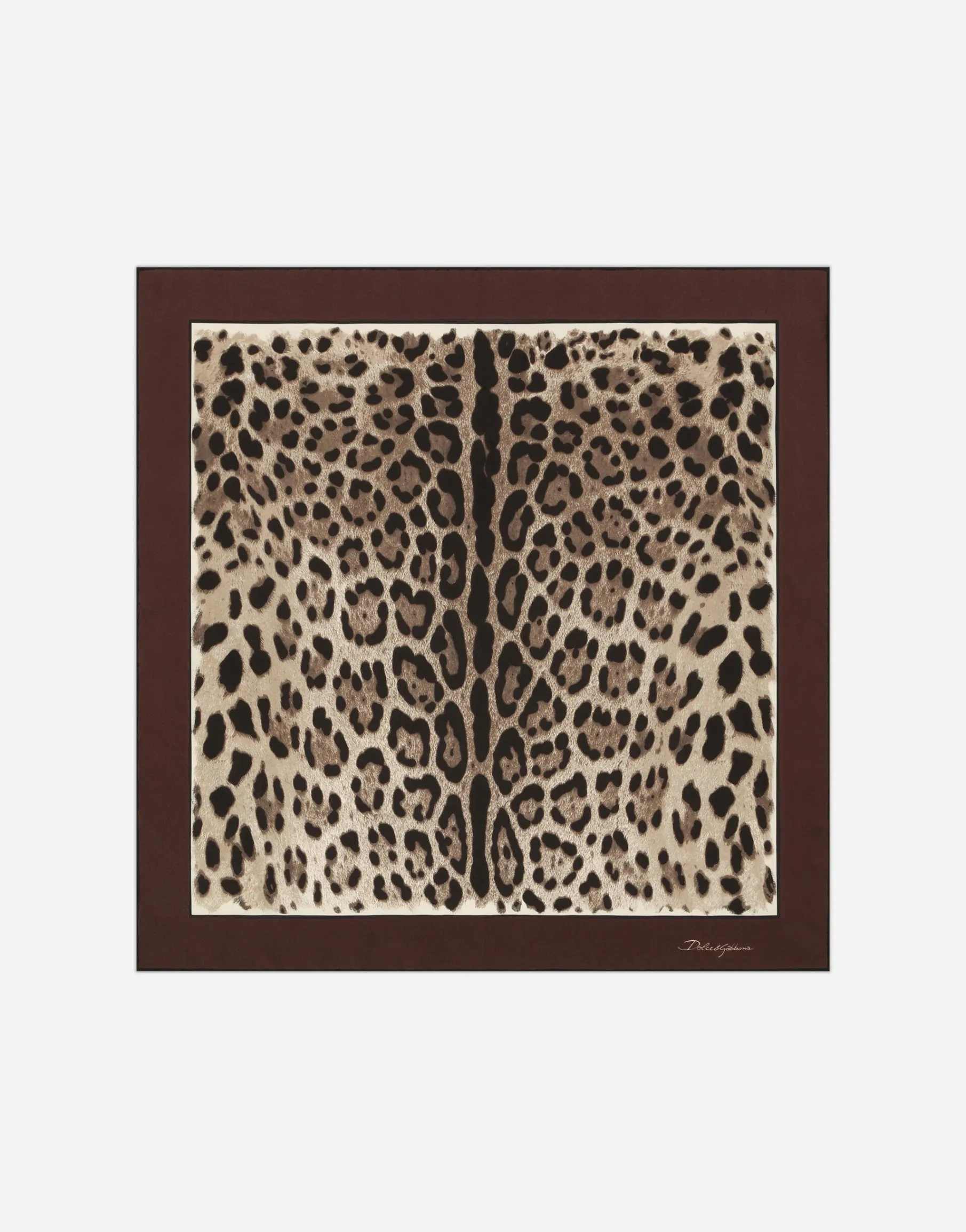 Leopard-print twill scarf (50x50)