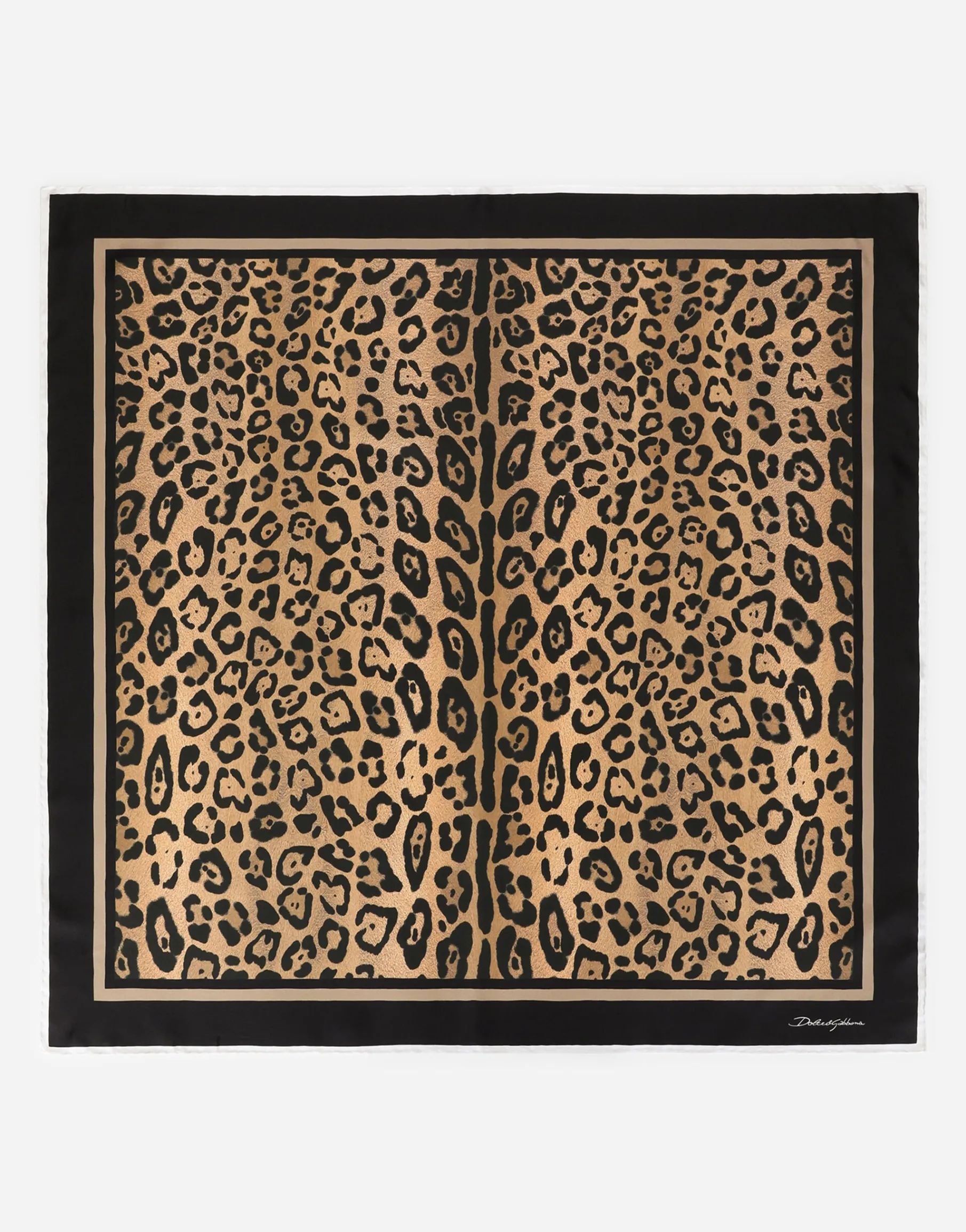 Leopard-print twill scarf (90 x 90)