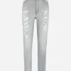 Light blue denim Grace jeans with ripped details