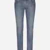 Light blue wash skinny stretch jeans