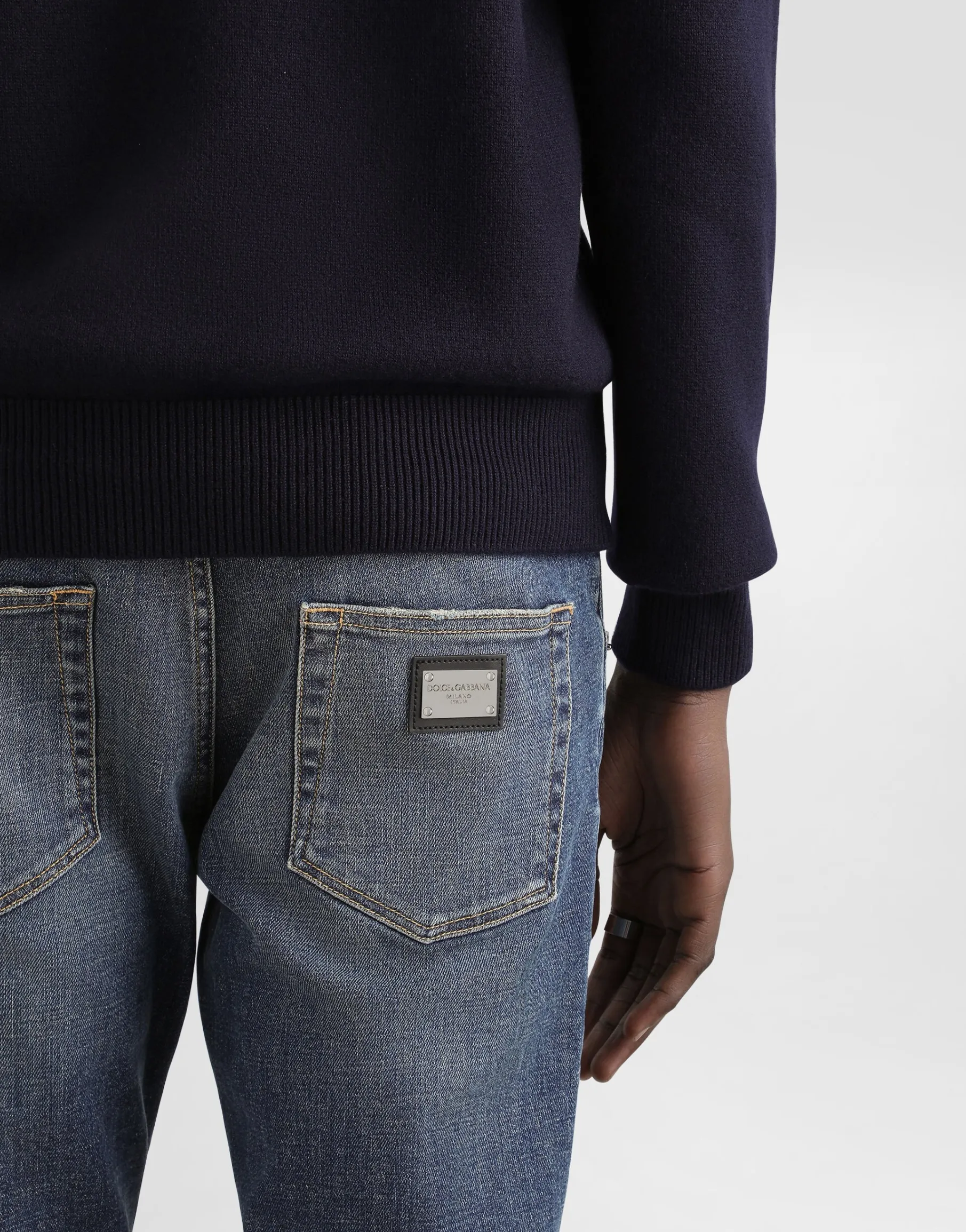 Light blue wash skinny stretch jeans
