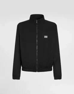 Light nylon jacket with branded tag